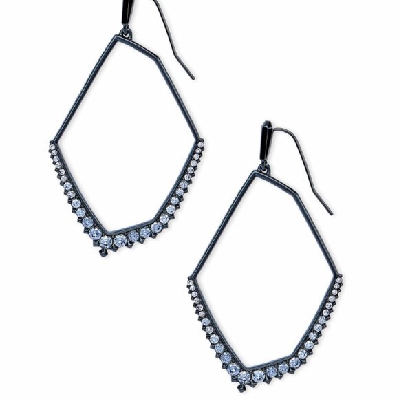 KENDRA SCOTT • Nell Navy Gunmetal Statement Earrings - Picture 7 of 9